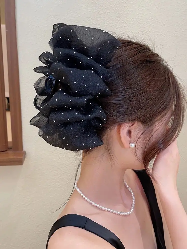 Fairy Pearl Feather Large Grab Clip Women's Hair - Image 43