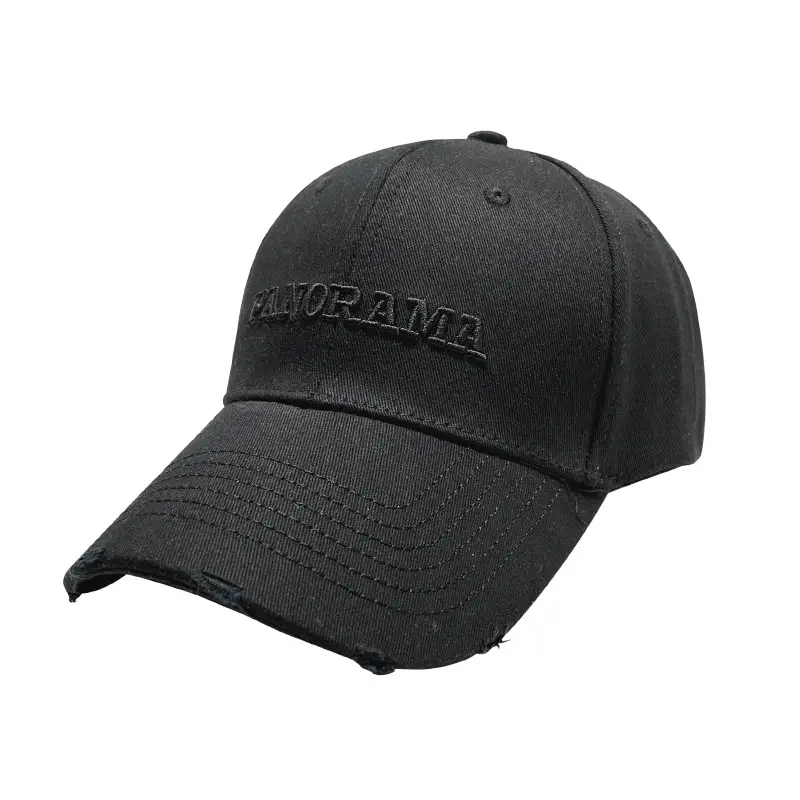Korean Embroidered Baseball Cap Women Black White