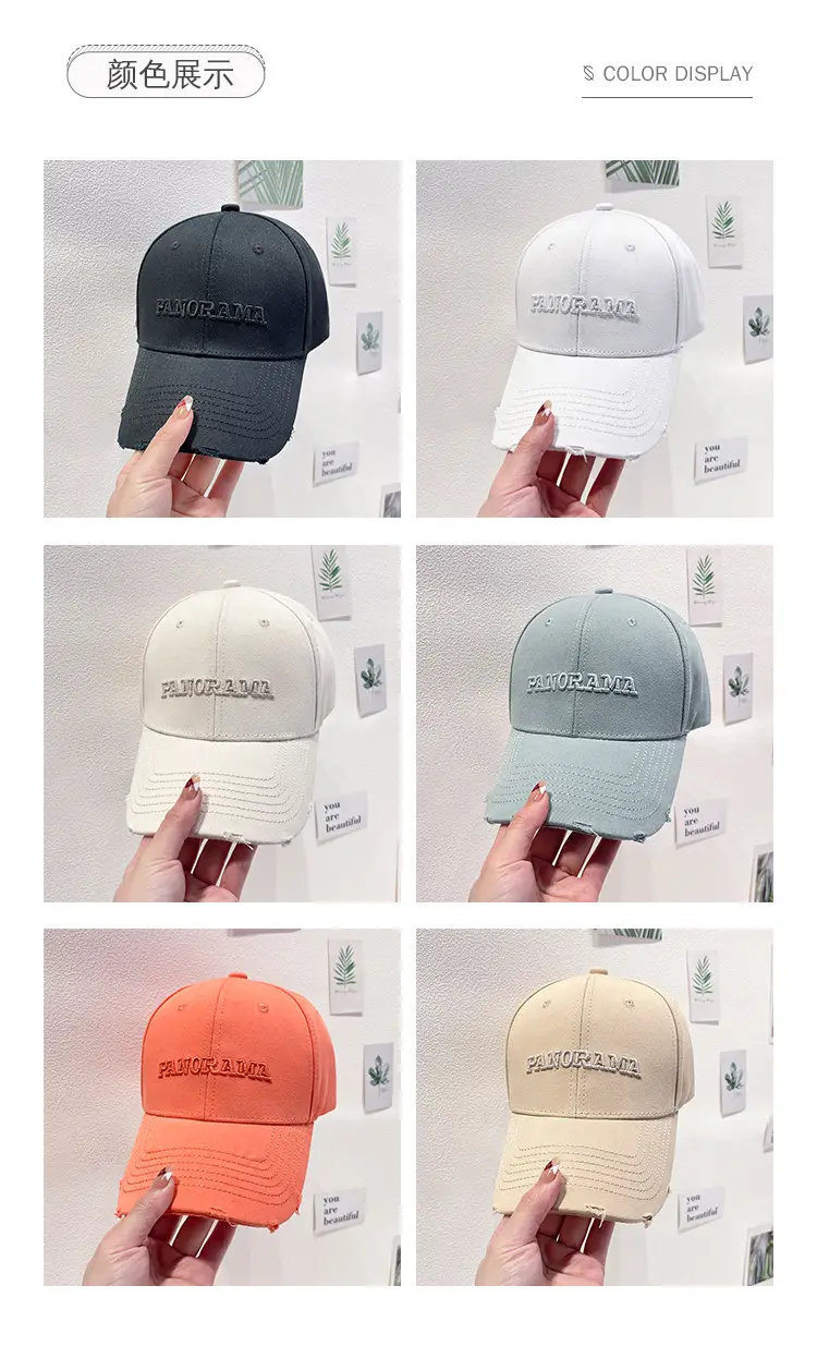 Korean Embroidered Baseball Cap Women Black White — feature 11