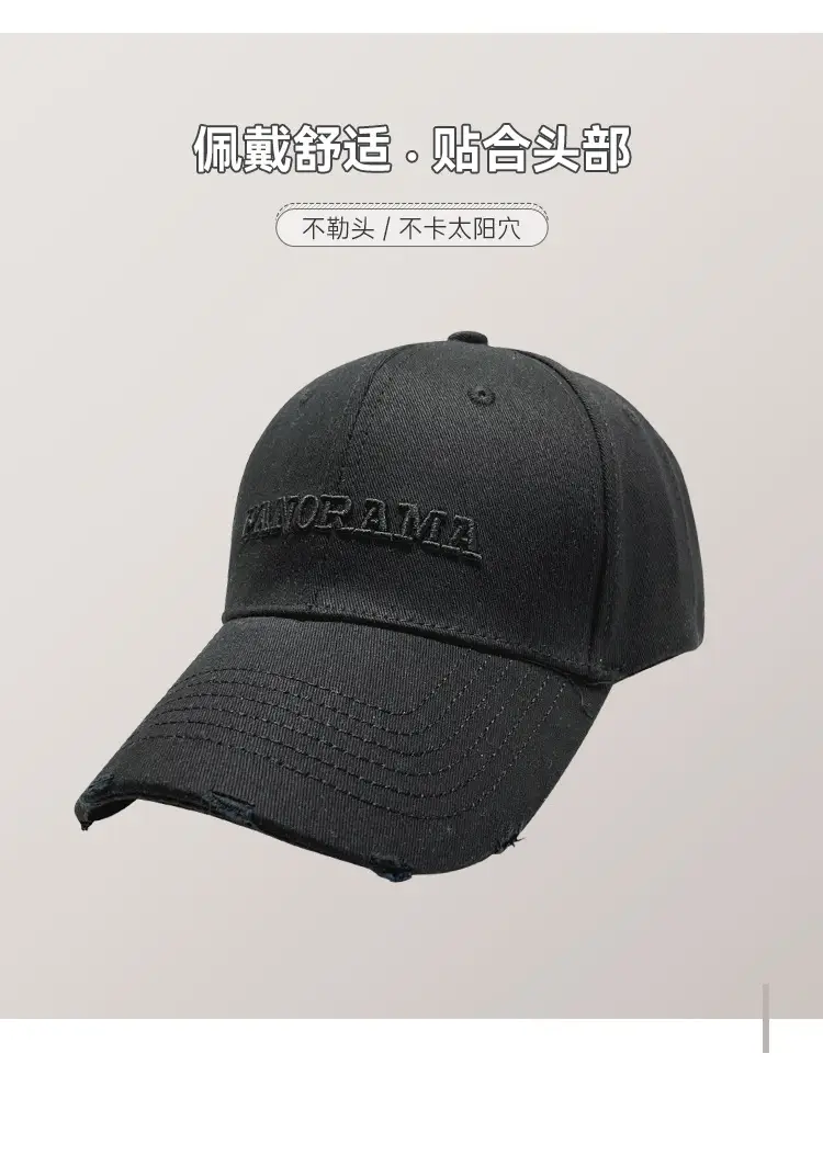 Korean Embroidered Baseball Cap Women Black White — feature 7