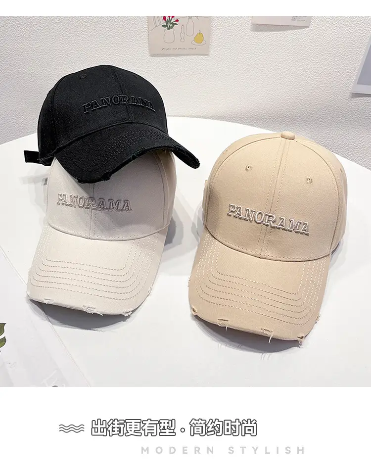 Korean Embroidered Baseball Cap Women Black White — feature 8