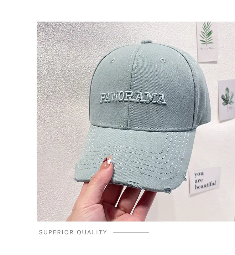 Korean Embroidered Baseball Cap Women Black White — feature 9
