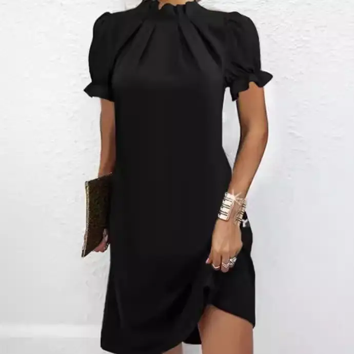 Black Loose Sleeve Skirt Dress for Women 2023 - Image 6