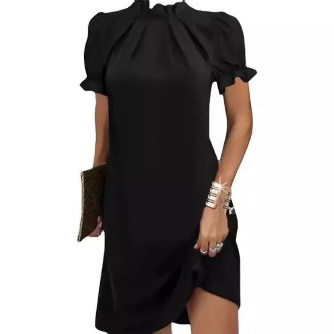 Black Loose Sleeve Skirt Dress for Women 2023 - Image 7