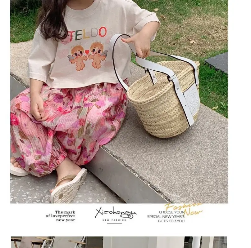 Korean Girl's 2Pc Printed Cotton Suit Summer 2023 — feature 12