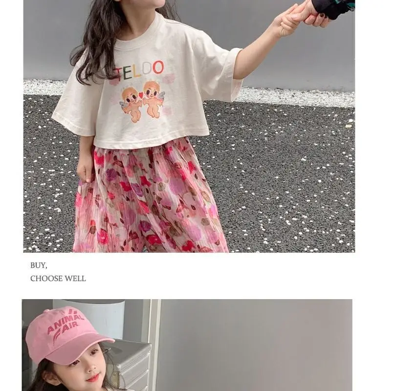 Korean Girl's 2Pc Printed Cotton Suit Summer 2023 — feature 2