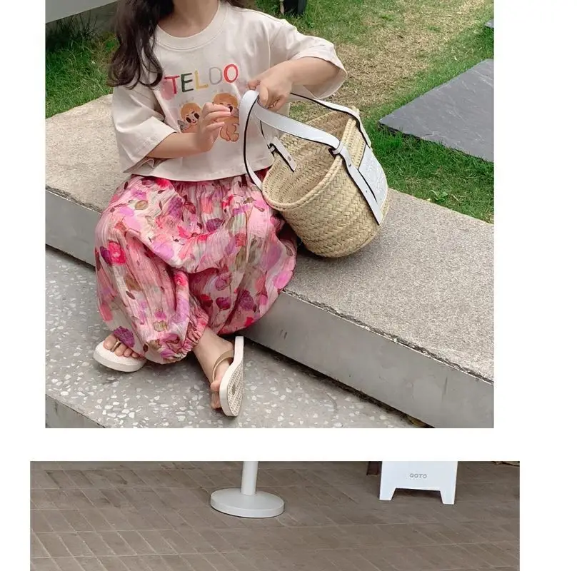 Korean Girl's 2Pc Printed Cotton Suit Summer 2023 — feature 6