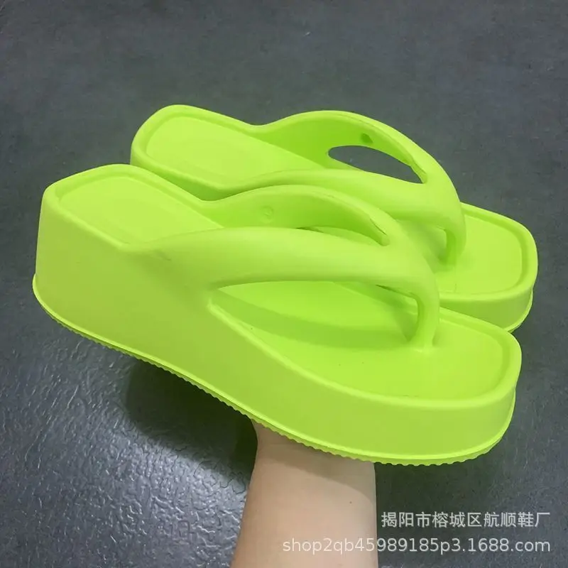 Women's Pink EVA Bow Flip Flops Platform Sandals