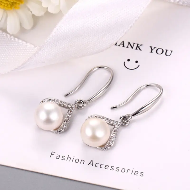 Pearl & Diamond Earrings for Women - Image 3
