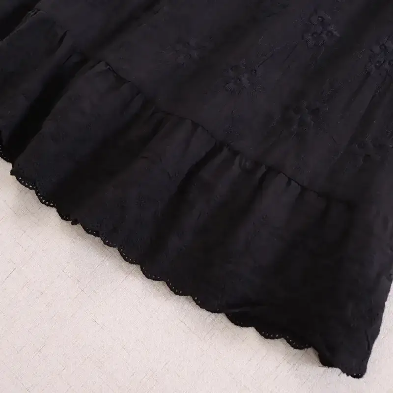 White Embroidered Cotton Sling Vest Top for Women - Image 2
