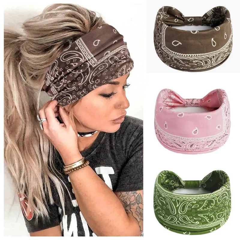 European American Cashew Printed Headband with Elastic Waist — feature 2