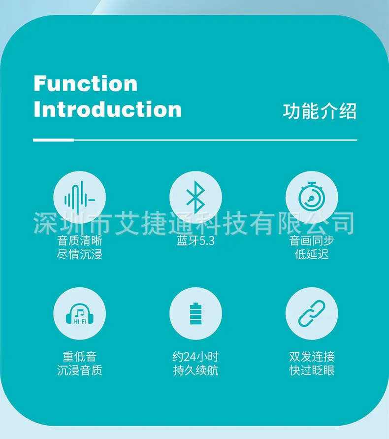 Wireless Bluetooth Headset with Music Game Call & Display — feature 2