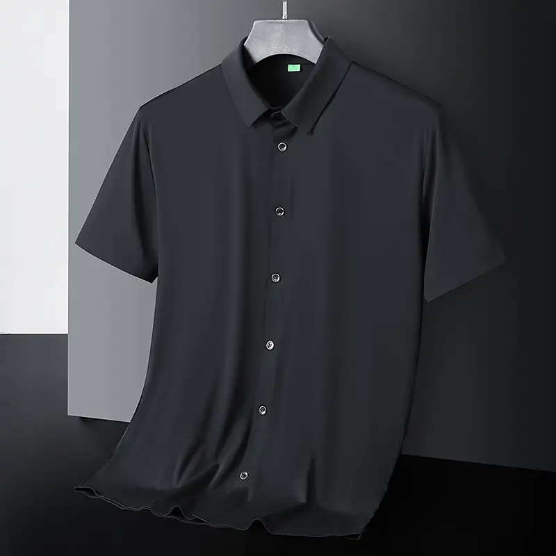Men's Green Short Sleeve Button Shirt - Image 7