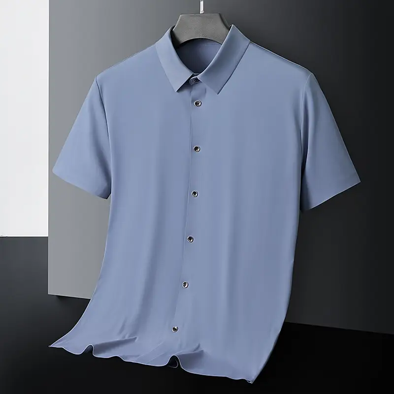 Men's Green Short Sleeve Button Shirt - Image 9