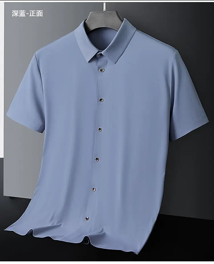 Men's Green Short Sleeve Button Shirt — feature 22