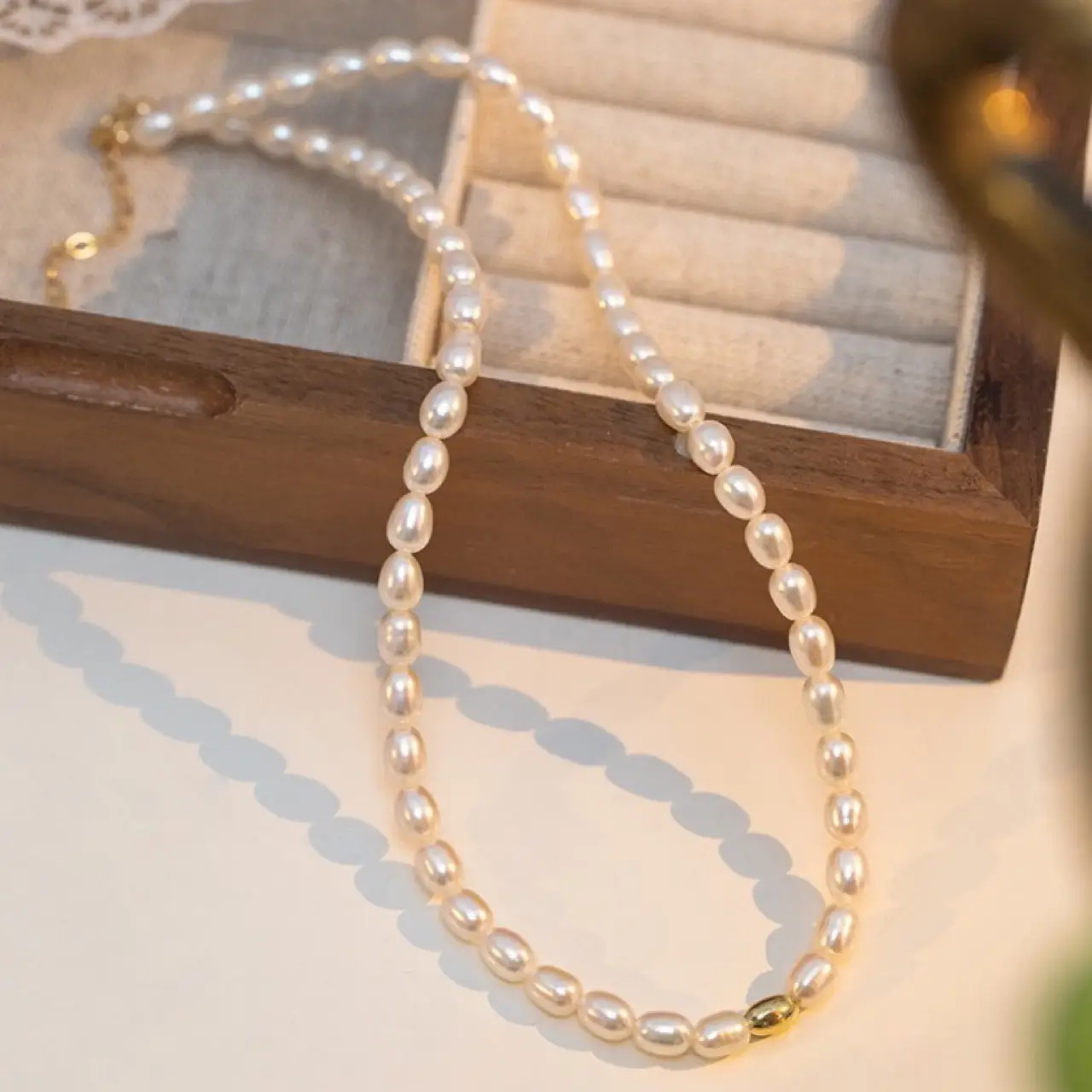 Women's Pearl Necklace with Baroque Design - Image 5