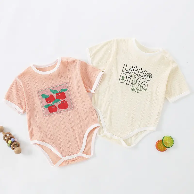 Baby Cotton Short Sleeve Jumpsuit White