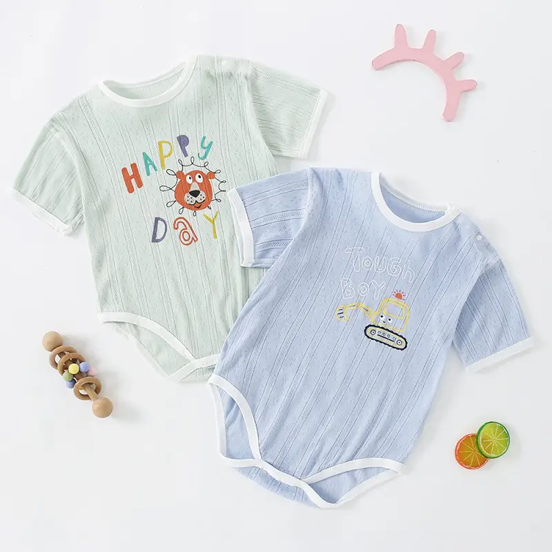 Baby Cotton Short Sleeve Jumpsuit White