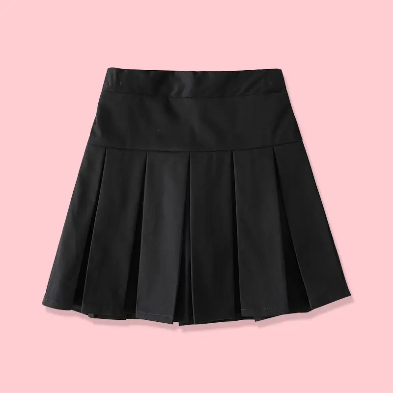 Children's Pleated Skirts Black & Beige Medium Large - Image 3