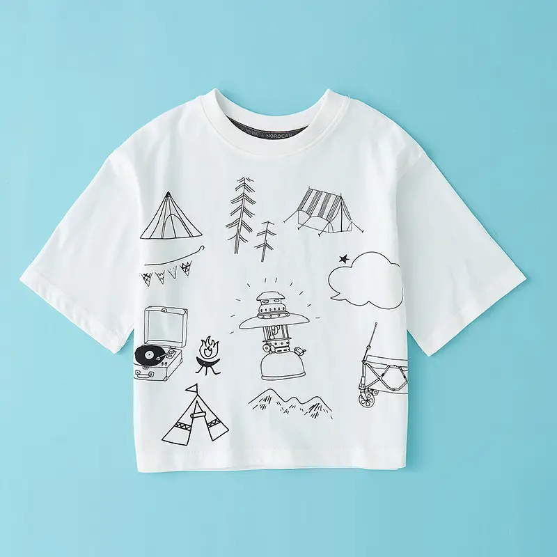 Boys Cotton Denver Graphic T-Shirt White Summer - Image 9