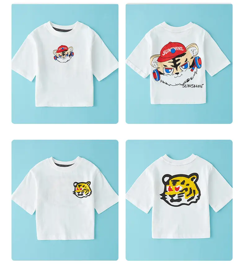 Boys Cotton Denver Graphic T-Shirt White Summer — feature 6