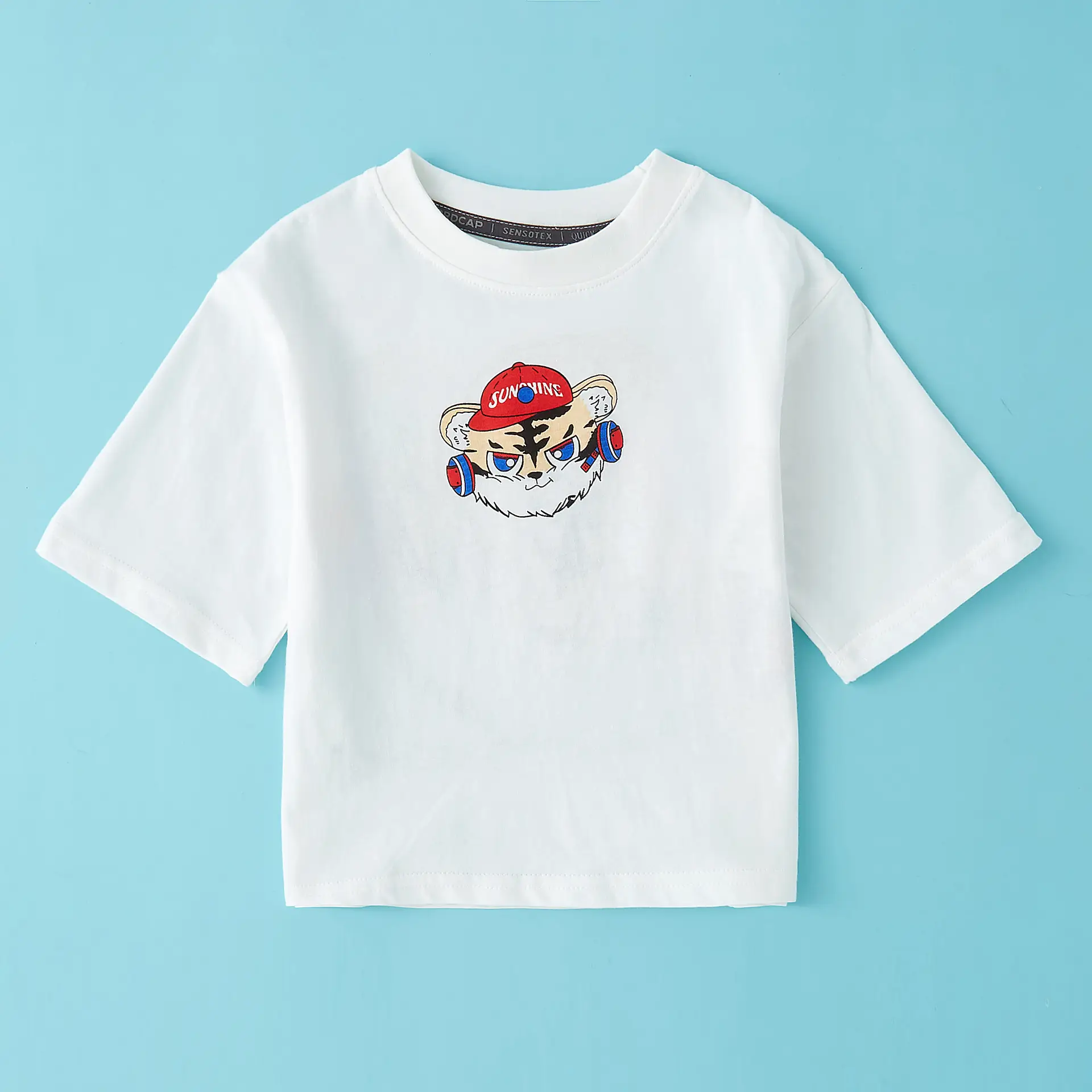 Boys Cotton Denver Graphic T-Shirt White Summer - Image 3