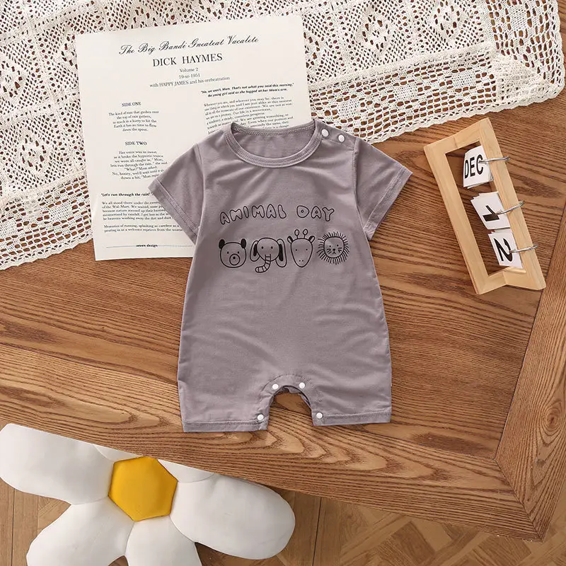 Baby's White Fart Wrap Shorts Set with Cartoon Print - Image 4