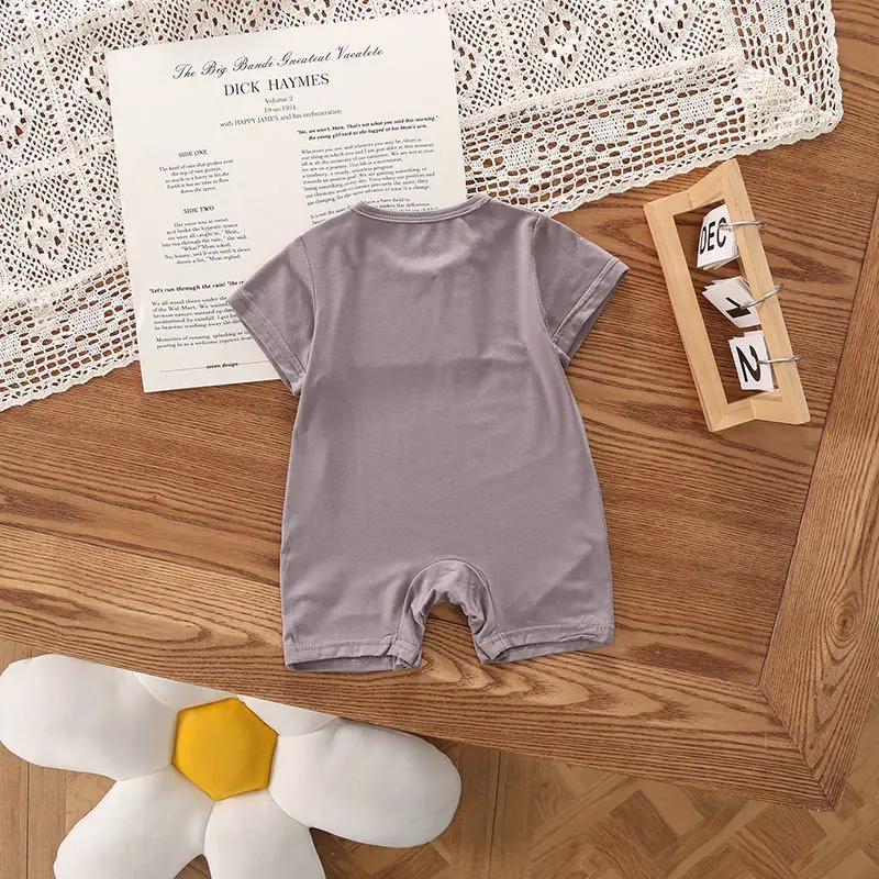 Baby's White Fart Wrap Shorts Set with Cartoon Print - Image 5