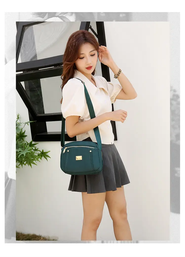 Blue Nylon Shoulder Bag for Women, Light & Fashionable — feature 11