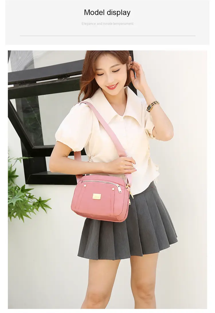 Blue Nylon Shoulder Bag for Women, Light & Fashionable — feature 15
