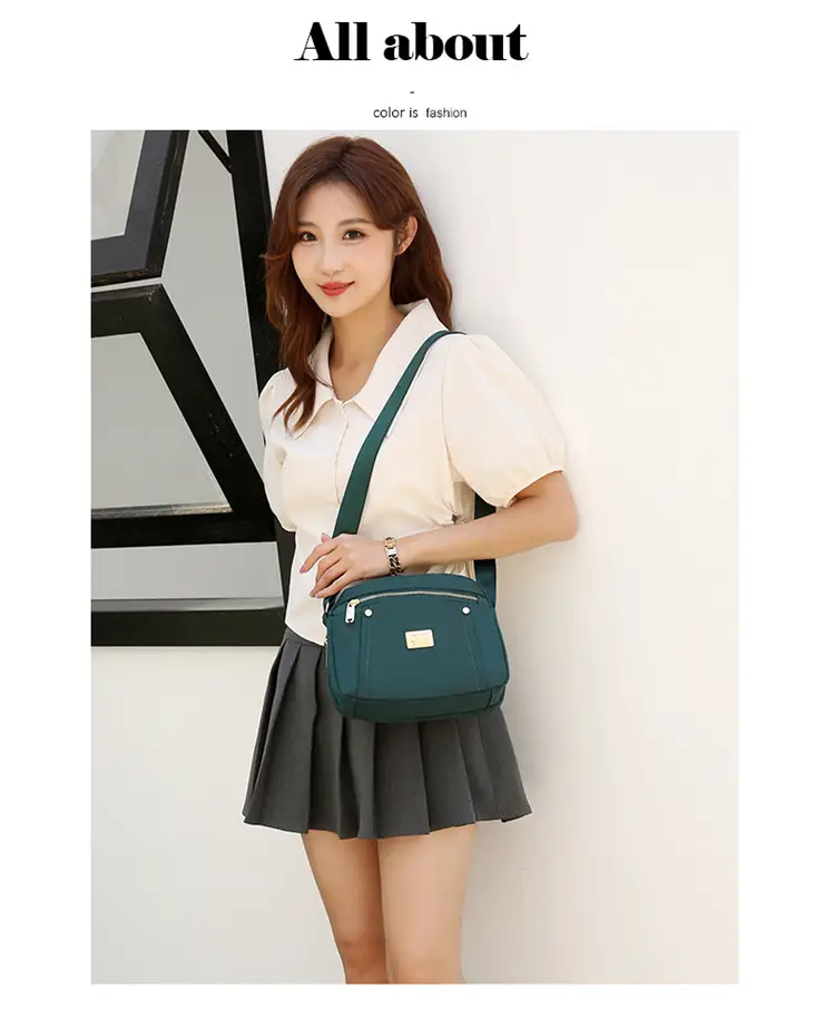 Blue Nylon Shoulder Bag for Women, Light & Fashionable — feature 17