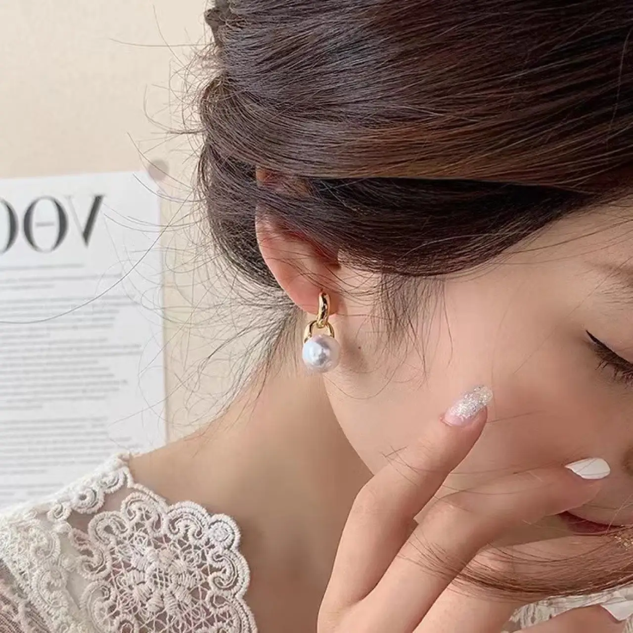 Natural Pearl Earrings French Style Spring Summer Elegant Luxury - Image 3