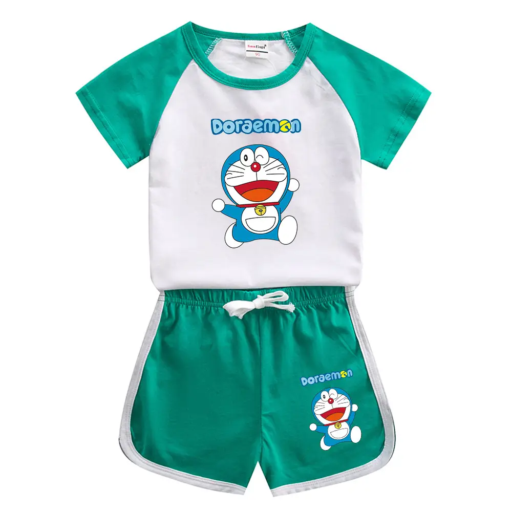 Doraemon Boys Girls Cotton Shorts Set Blue White 2023 - Image 14