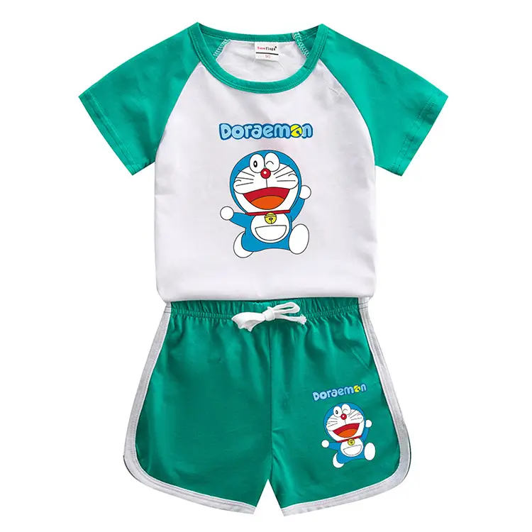 Doraemon Boys Girls Cotton Shorts Set Blue White 2023 — feature 10