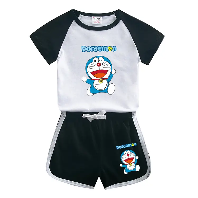 Doraemon Boys Girls Cotton Shorts Set Blue White 2023 — feature 11