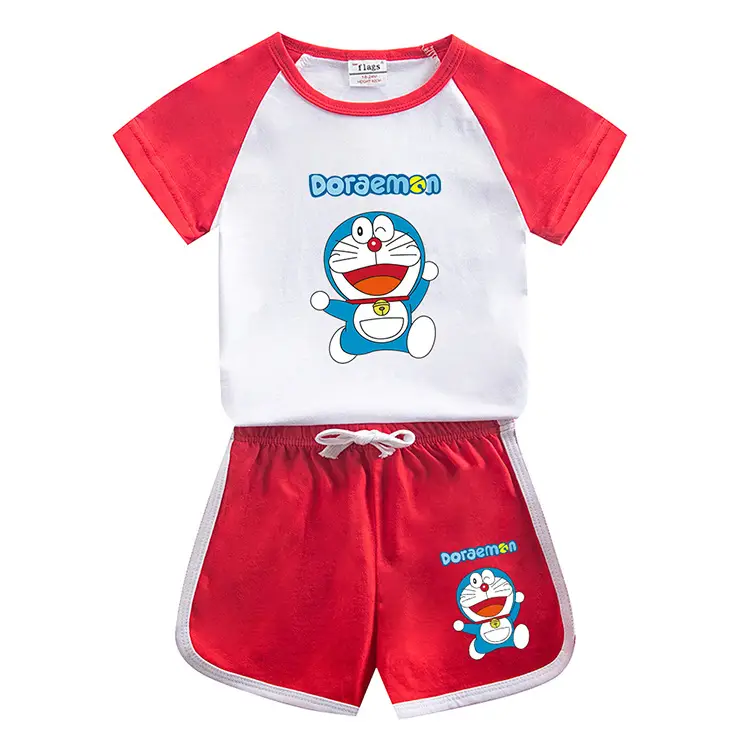 Doraemon Boys Girls Cotton Shorts Set Blue White 2023 — feature 5