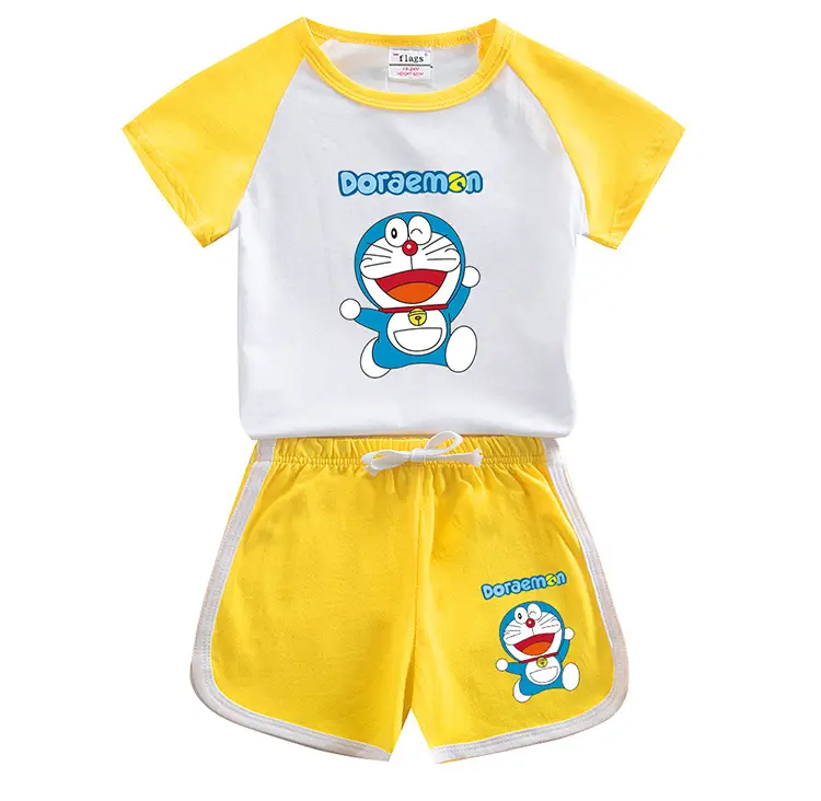 Doraemon Boys Girls Cotton Shorts Set Blue White 2023 — feature 6
