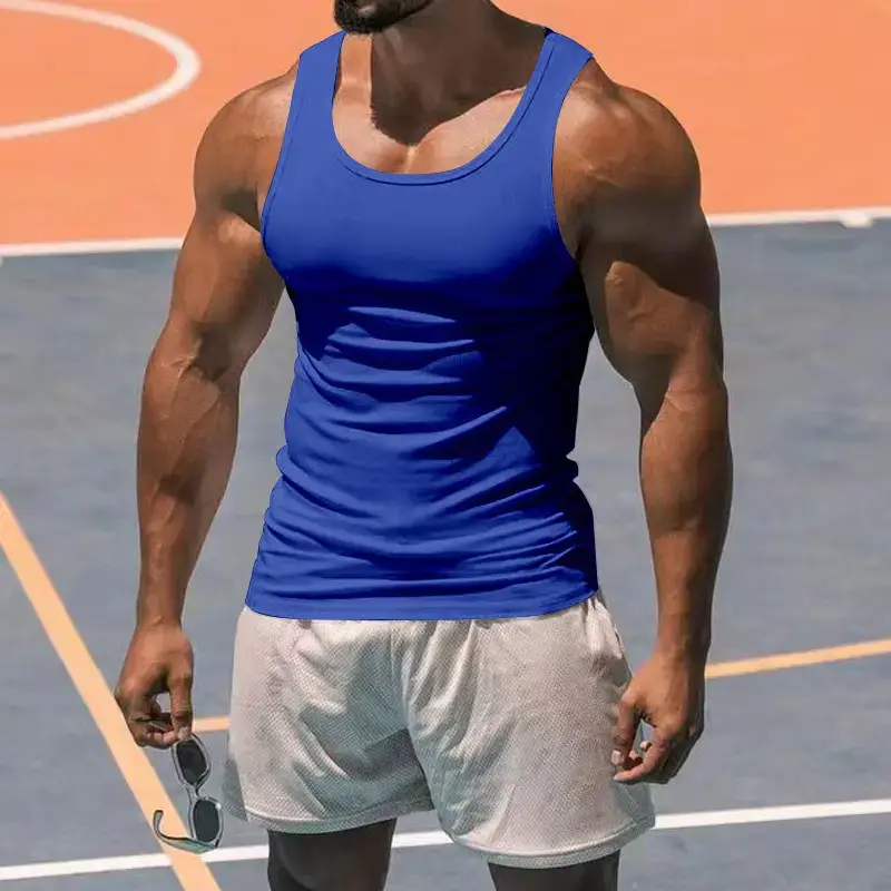 2023 Men's Black I-Shaped Summer Fitness Vest — feature 10