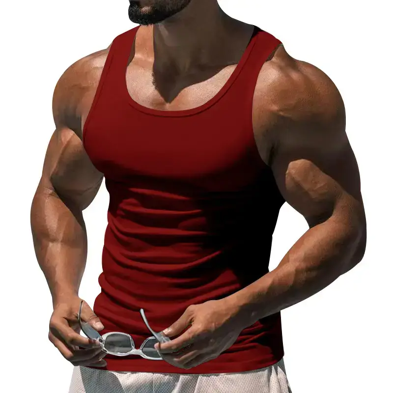 2023 Men's Black I-Shaped Summer Fitness Vest — feature 26