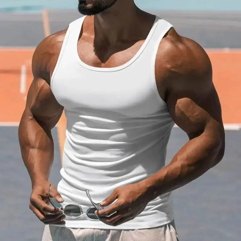 2023 Men's Black I-Shaped Summer Fitness Vest — feature 6