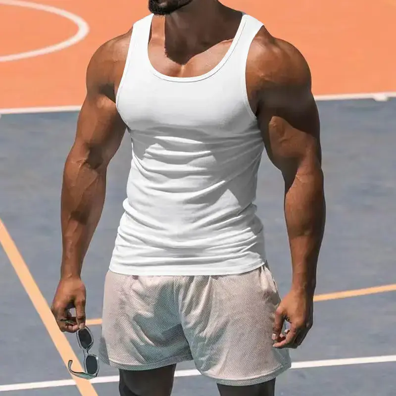 2023 Men's Black I-Shaped Summer Fitness Vest — feature 7