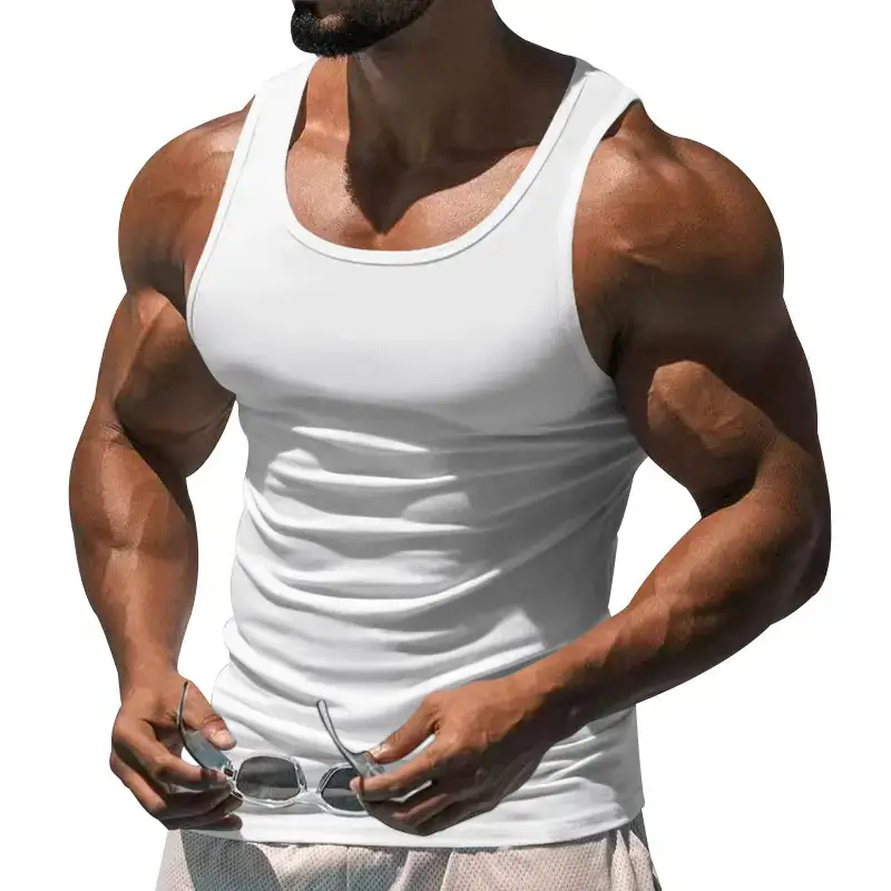 2023 Men's Black I-Shaped Summer Fitness Vest — feature 8