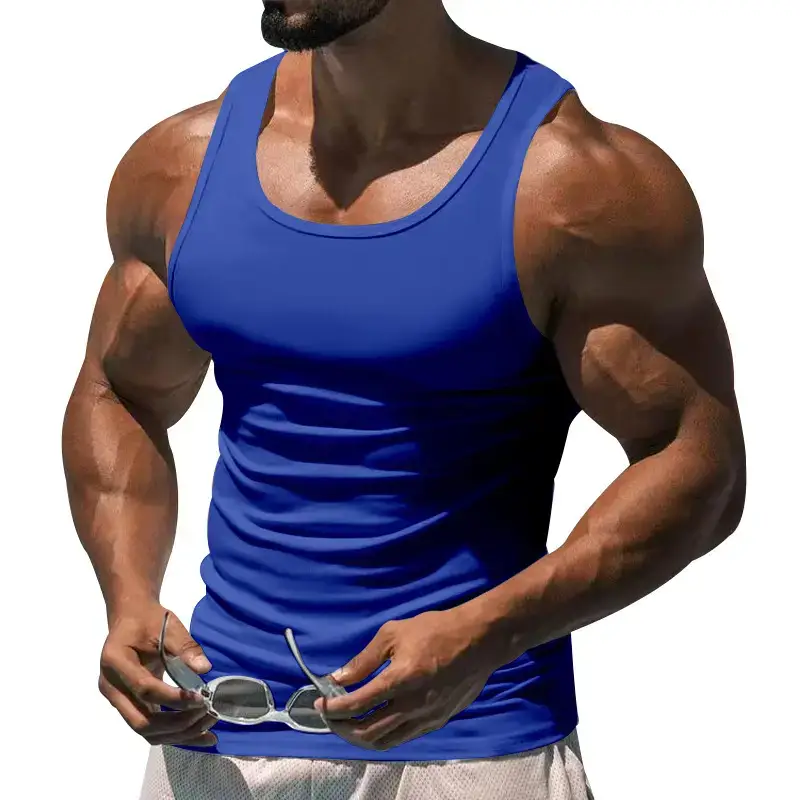 2023 Men's Black I-Shaped Summer Fitness Vest - Image 2