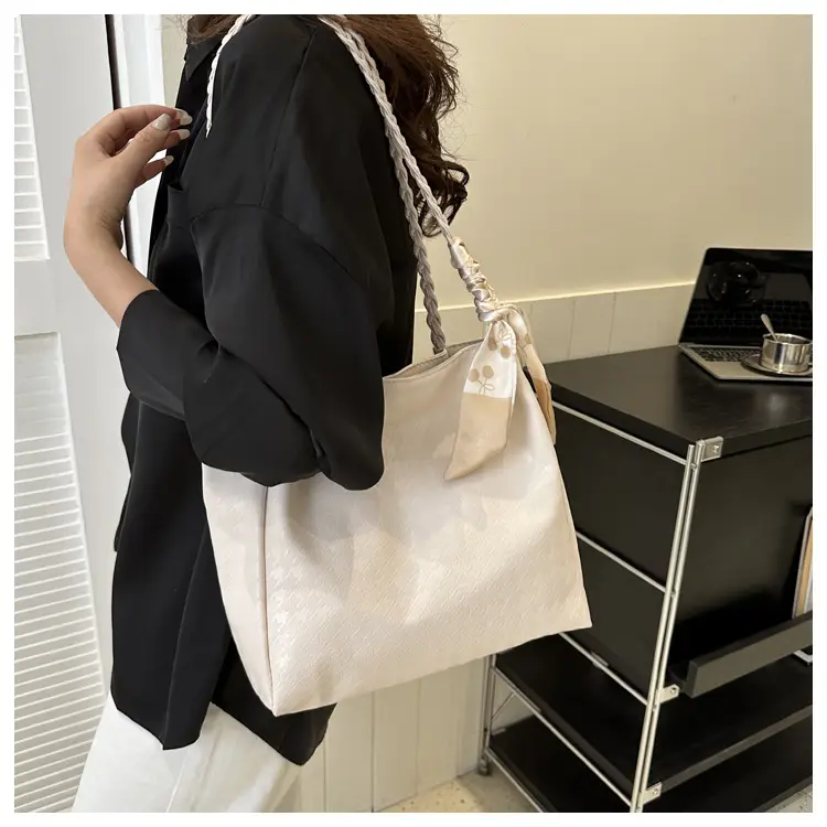 Black Silk Scarf Tote Bag 2023 Summer New Western Style — feature 17