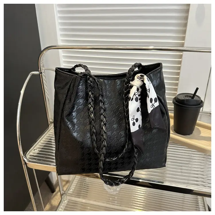 Black Silk Scarf Tote Bag 2023 Summer New Western Style — feature 22