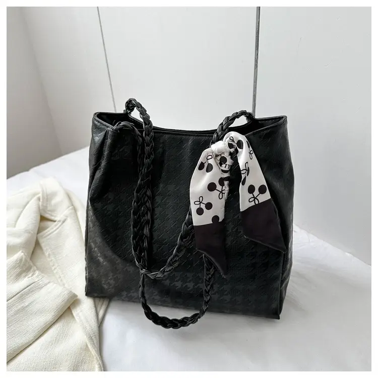 Black Silk Scarf Tote Bag 2023 Summer New Western Style — feature 25