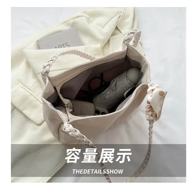 Black Silk Scarf Tote Bag 2023 Summer New Western Style — feature 6
