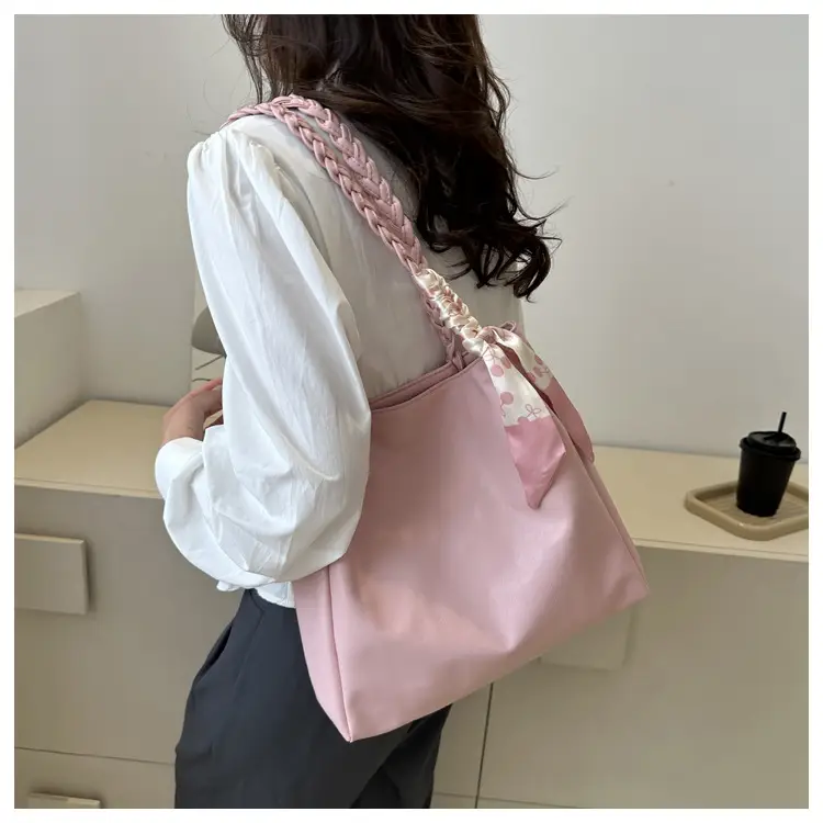Black Silk Scarf Tote Bag 2023 Summer New Western Style — feature 8