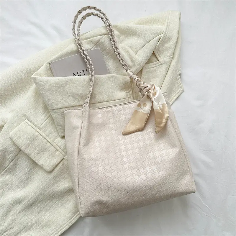 Black Silk Scarf Tote Bag 2023 Summer New Western Style - Image 2