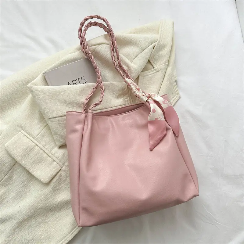 Black Silk Scarf Tote Bag 2023 Summer New Western Style - Image 3